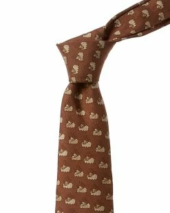 Hermès Printed Silk Tie (Authentic Pre-Owned) Men Ties & Formal Accessories