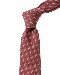 Hermès Printed Silk Tie (Authentic Pre-Owned) Men Ties & Formal Accessories