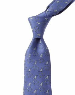 Hermès Printed Silk Tie (Authentic Pre-Owned) Men Ties & Formal Accessories