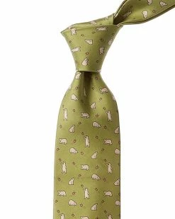 Hermès Bear Silk Tie (Authentic Pre-Owned) Men Ties & Formal Accessories