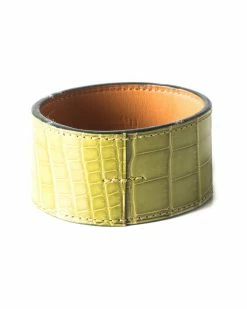 Hermès Alligator Leather Jack Cuff Bracelet (Authentic Pre-Owned) Women Bracelets