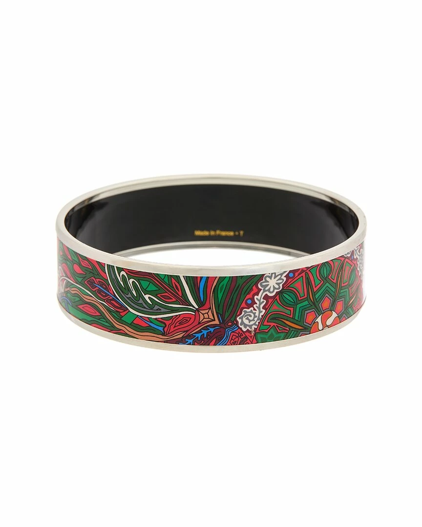 Hermès Palladium Plated Du Vent L Folk Painted Enamel Bangle (Authentic Pre-Owned) Women Bracelets 4 Hermès Palladium Plated Du Vent L Folk Painted Enamel Bangle (Authentic Pre-Owned) Women Bracelets - Image 2