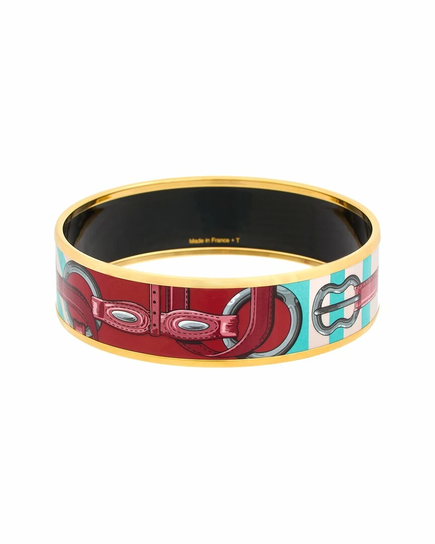 Hermès Plated Couture Coaching Enamel Bangle (Authentic Pre-Owned) Women Bracelets - Image 2