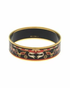 Hermès Printed Enamel Extra Wide Bangle PM (Authentic Pre-Owned) Women Bracelets