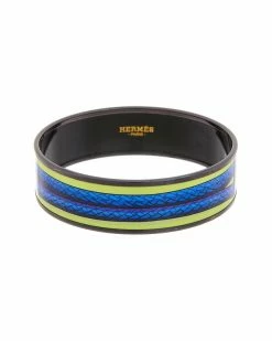 Hermès Printed Enamel Wide Bangle (Authentic Pre-Owned) Women Bracelets
