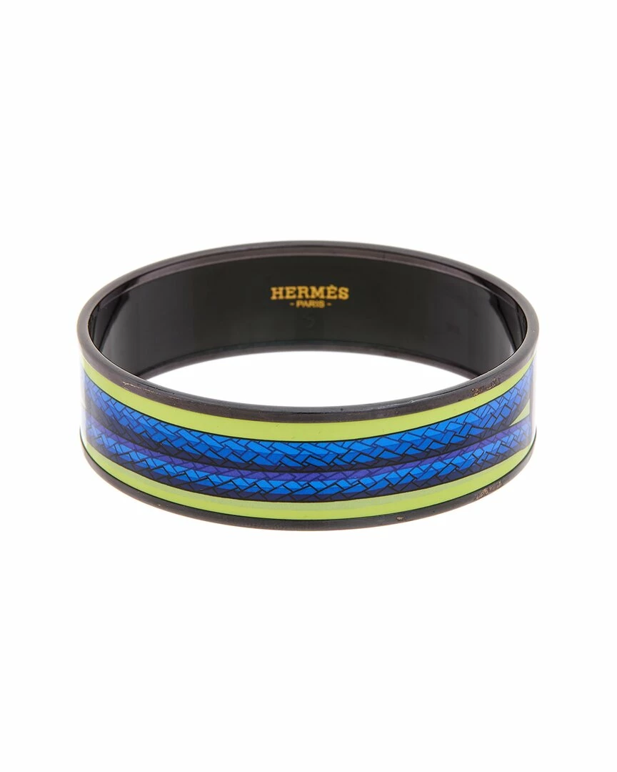 Hermès Printed Enamel Wide Bangle (Authentic Pre-Owned) Women Bracelets