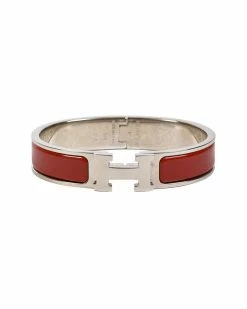 Hermès Palladium Enamel Clic Clac H Bangle (Authentic Pre-Owned) Women Bracelets