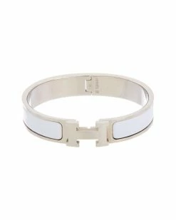 Hermès Palladium Enamel Clic Clac H Bangle (Authentic Pre-Owned) Women Bracelets