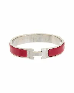 Hermès Silver-Tone Clic Clac H Bangle (Authentic Pre-Owned) Women Bracelets