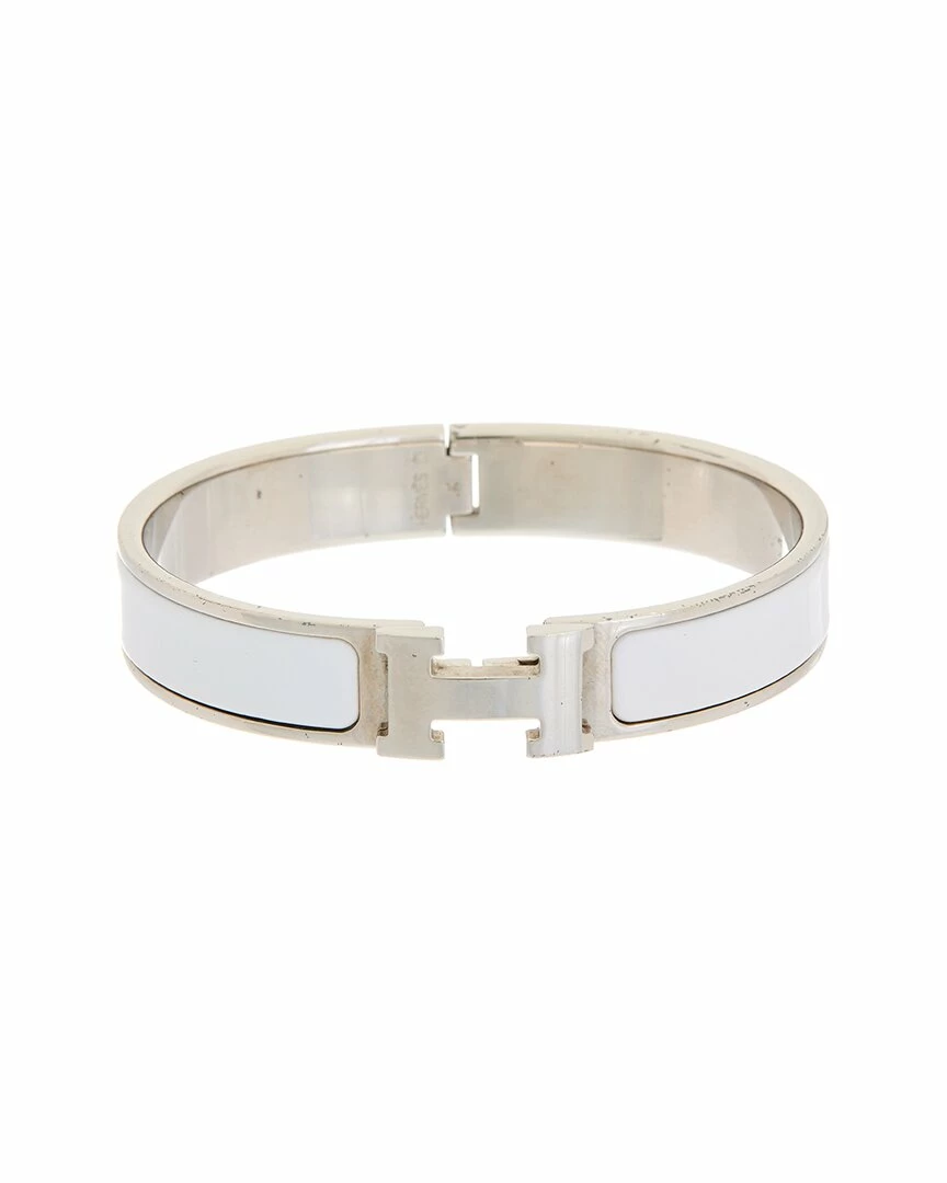 Hermès Silver-Tone Clic Clac H Bangle (Authentic Pre-Owned) Women Bracelets 3 Hermès Silver-Tone Clic Clac H Bangle (Authentic Pre-Owned) Women Bracelets