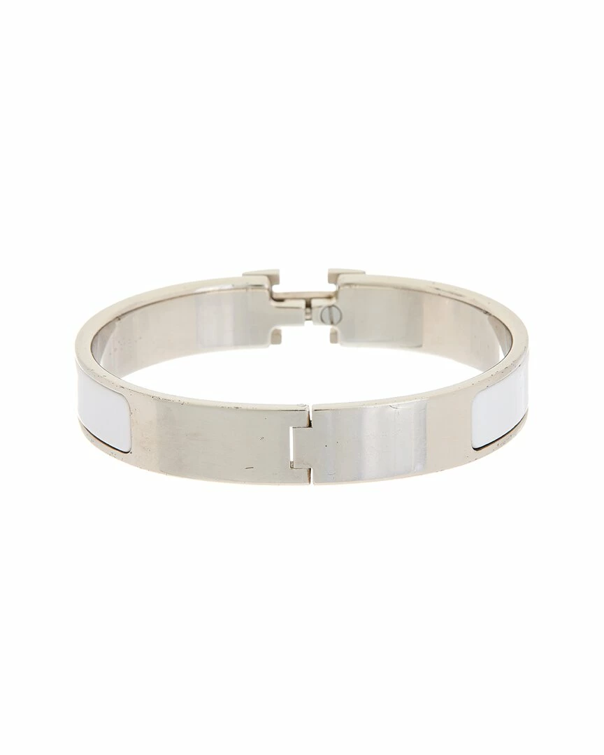 Hermès Silver-Tone Clic Clac H Bangle (Authentic Pre-Owned) Women Bracelets 4 Hermès Silver-Tone Clic Clac H Bangle (Authentic Pre-Owned) Women Bracelets - Image 2