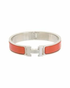Hermès Silver-Tone Clic Clac H Bangle (Authentic Pre-Owned) Women Bracelets