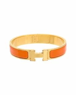 Hermès Gold-Tone Clic Clac H Bangle (Authentic Pre-Owned) Women Bracelets