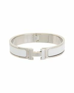 Hermès Silver-Tone Clic Clac H Bangle (Authentic Pre-Owned) Women Bracelets