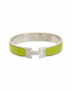 Hermès Silver-Tone Clic Clac H Bangle (Authentic Pre-Owned) Women Bracelets