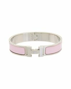 Hermès Silver-Tone Clic Clac H Bangle (Authentic Pre-Owned) Women Bracelets