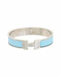 Hermès Silver-Tone Clic Clac H Bangle (Authentic Pre-Owned) Women Bracelets