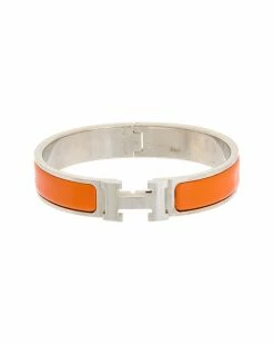 Hermès Silver-Tone Clic Clac H Bangle (Authentic Pre-Owned) Women Bracelets