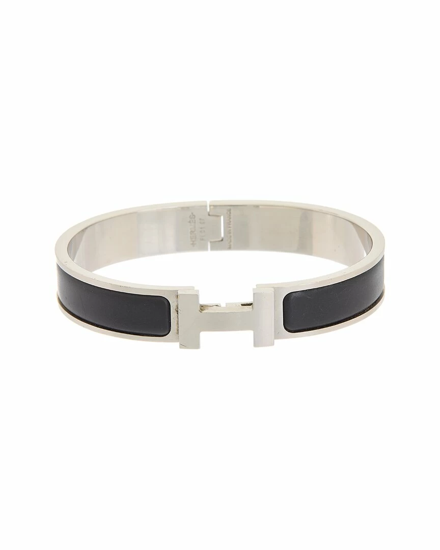 Hermès Silver-Tone Clic Clac H Bangle (Authentic Pre-Owned) Women Bracelets 3 Hermès Silver-Tone Clic Clac H Bangle (Authentic Pre-Owned) Women Bracelets