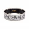 Hermès Palladium-Plated Printed Enamel Wide Bangle XS (Authentic Pre-Owned) Women Bracelets